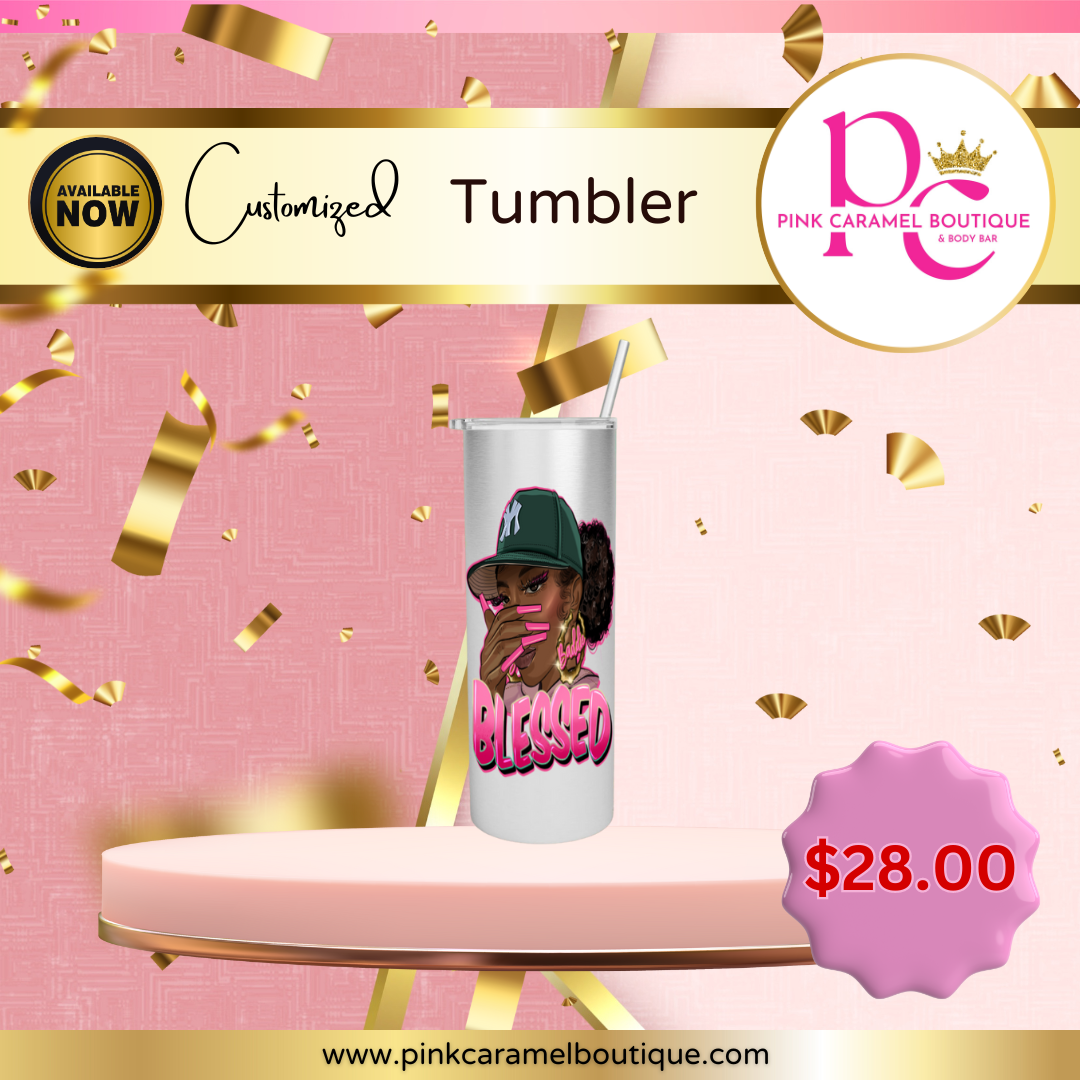 Pink Caramel Tumbler (Blessed)
