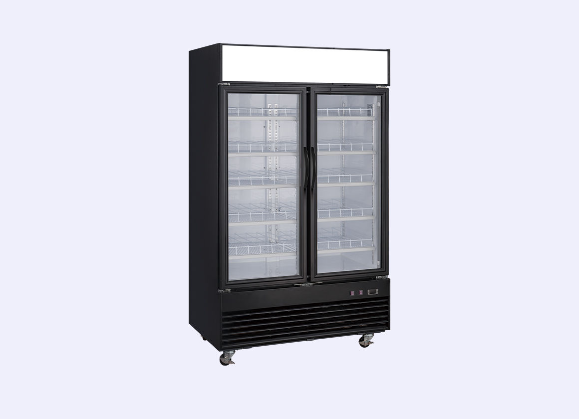 DSM-41R Black Swing Glass Door Merchandiser Refrigerator with LED Lighting