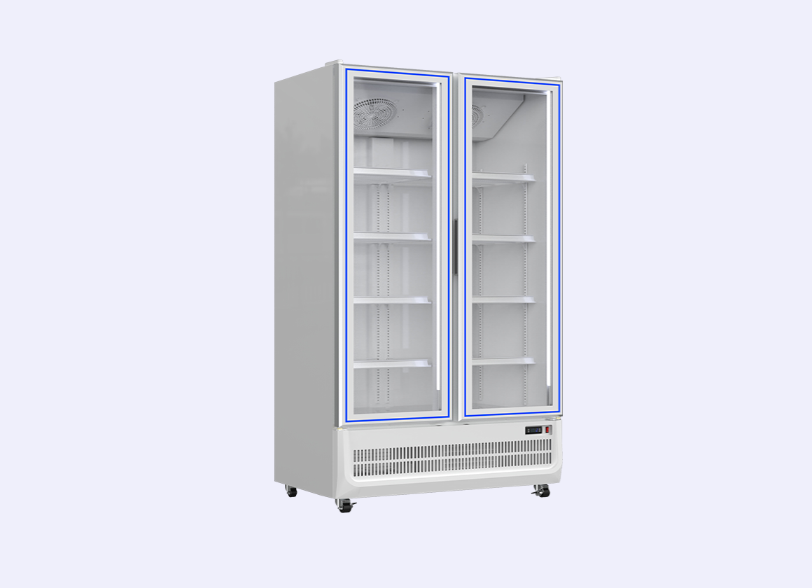 BCV-SA-1100  Bottle cooler vertical display cases with ambient light