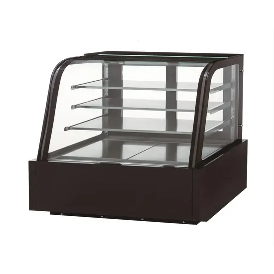Thumbnail: TDM60R-CB 60'' Curved Glass Black Refrigerated Bakery Display Case
