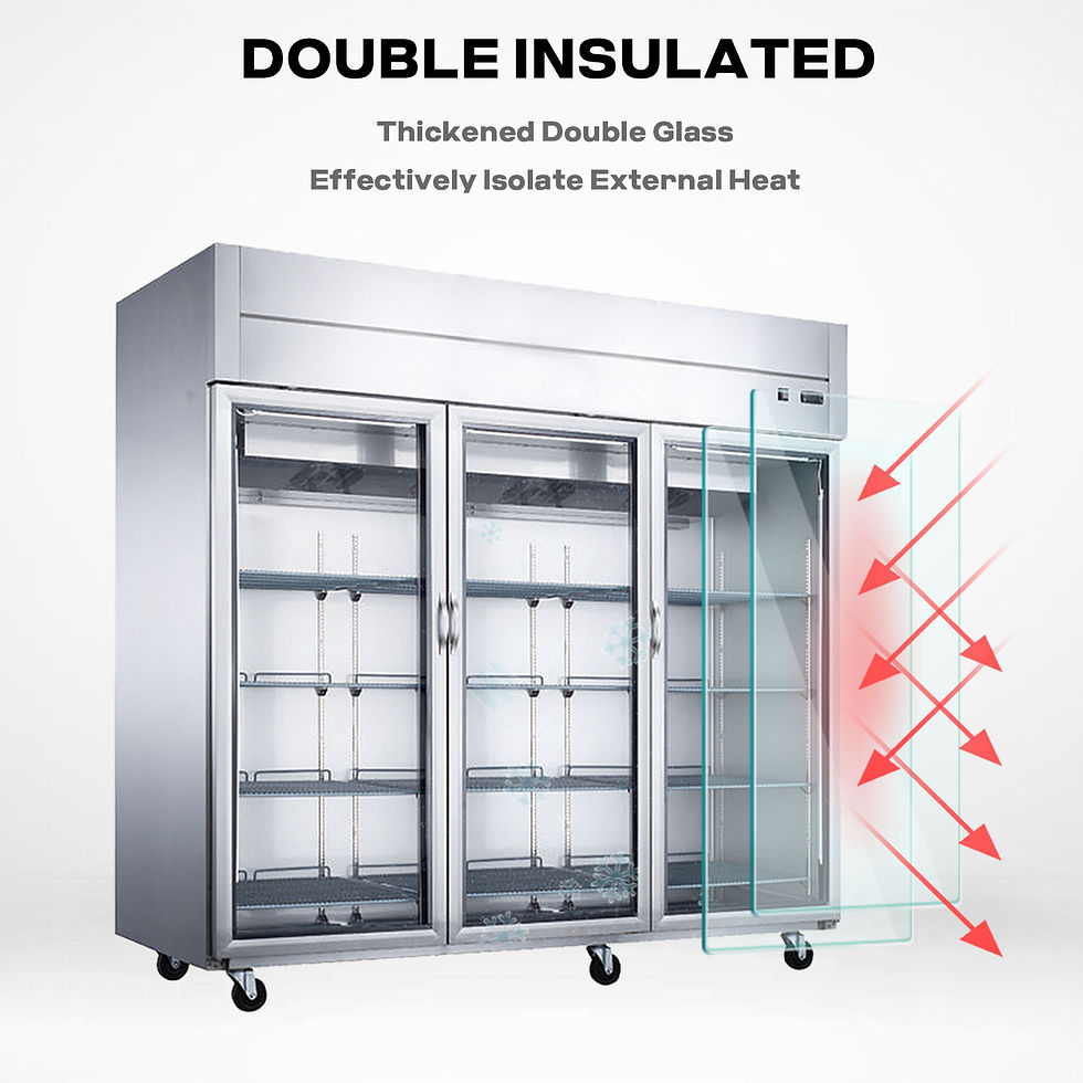 Miniature : D83AR-GS3 83" Glass Door Stainless Steel Reach-In Commercial Refrigerator