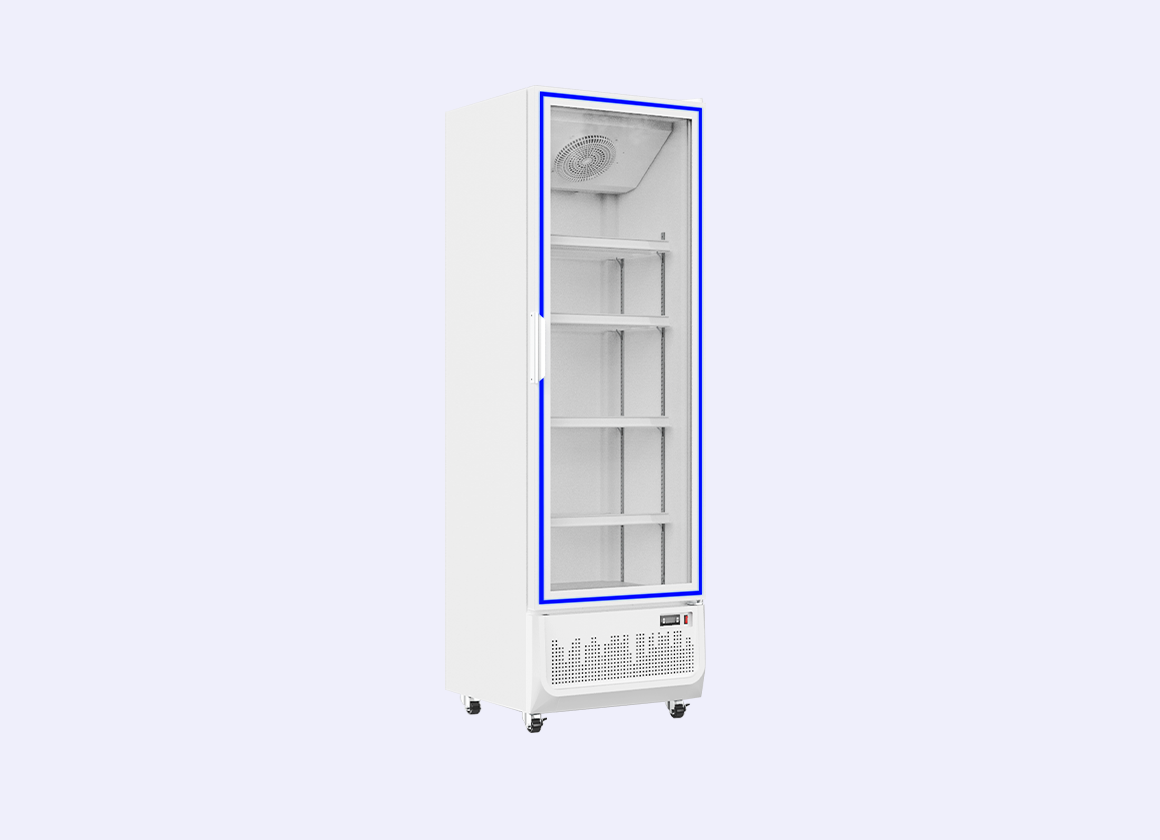 BCV-GA-550 Bottle cooler vertical display cases with ambient light