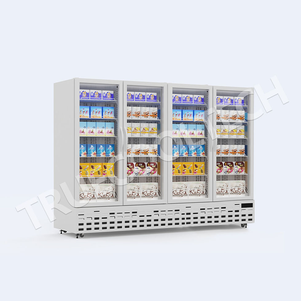 Miniature : Armoire réfrigérée à affichage vertical d'équipement réfrigéré quatre portes