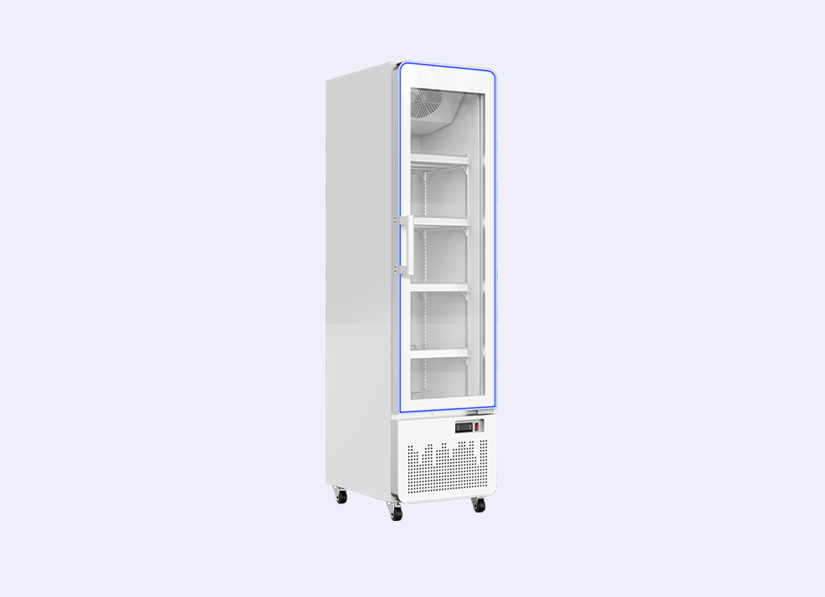 BCV-VA-200  Bottle cooler vertical display cases with ambient light