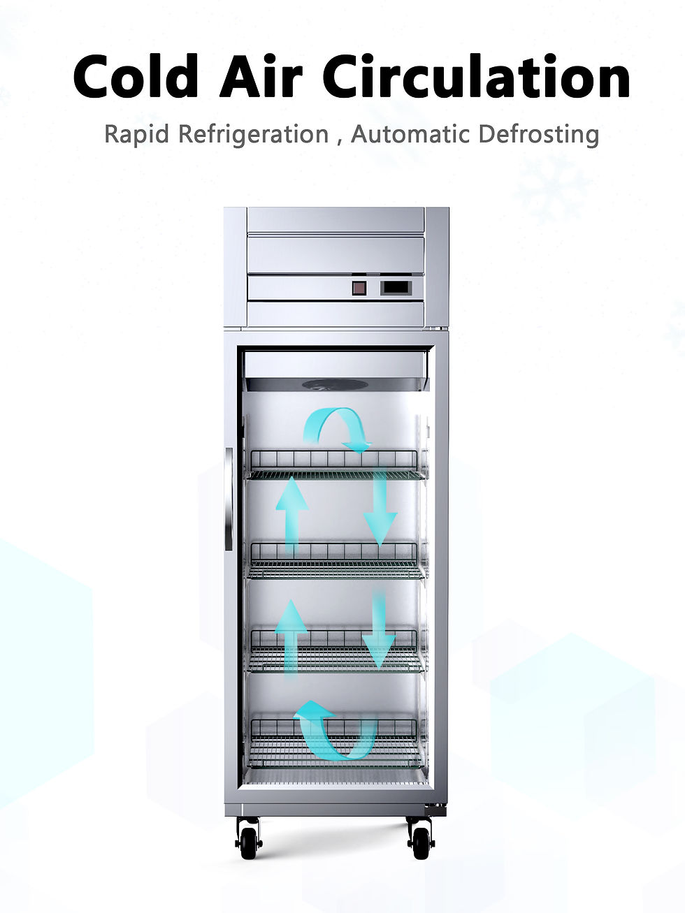 Miniature : D28AR-GS1 28" Glass Door Stainless Steel Reach-In Commercial Refrigerator