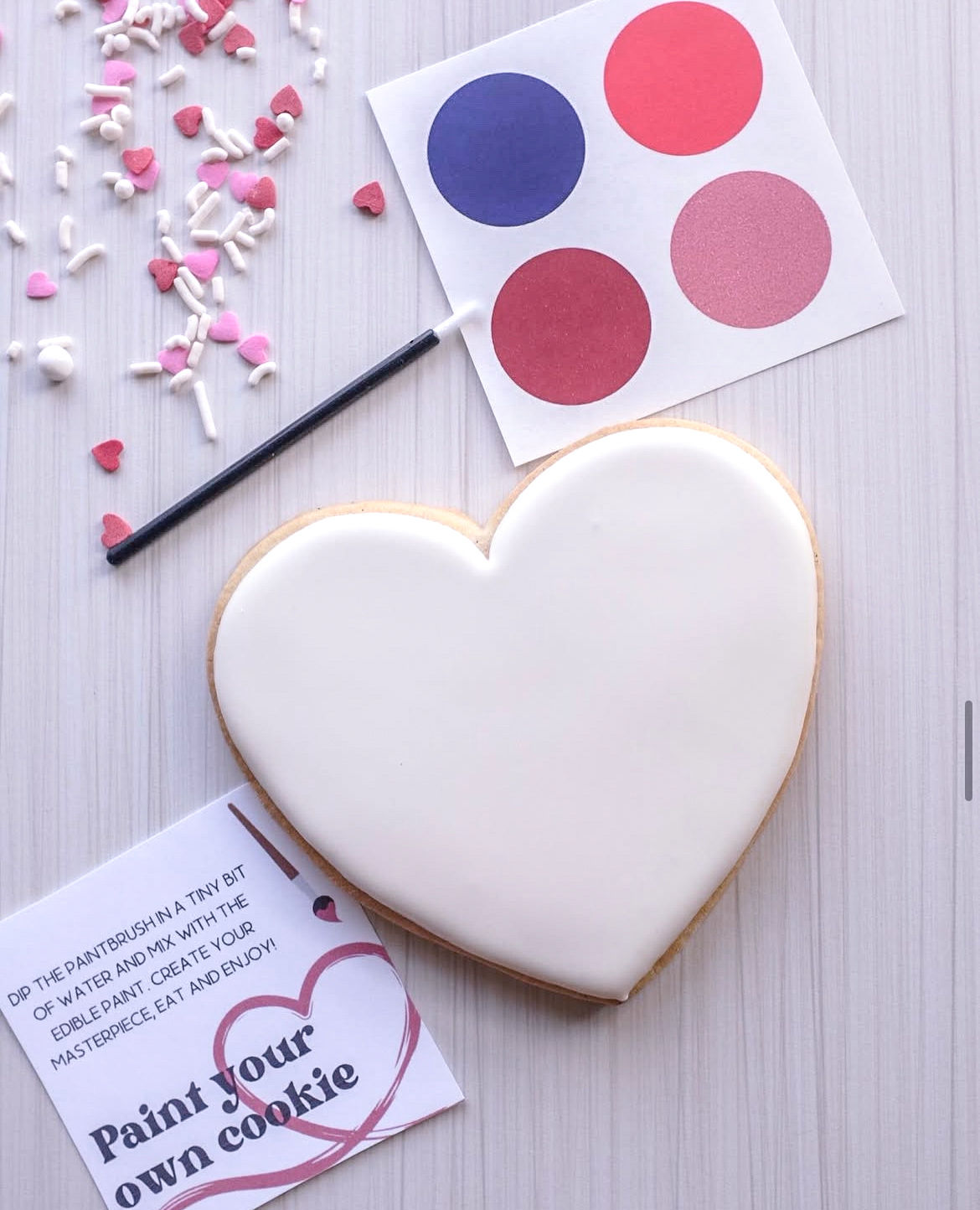 Paint Your Own Heart Cookie 