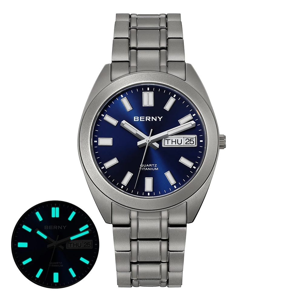 Thumbnail: BERNY T2567MS – 38mm Titanium Quartz Watch | VJ53 | Sapphire