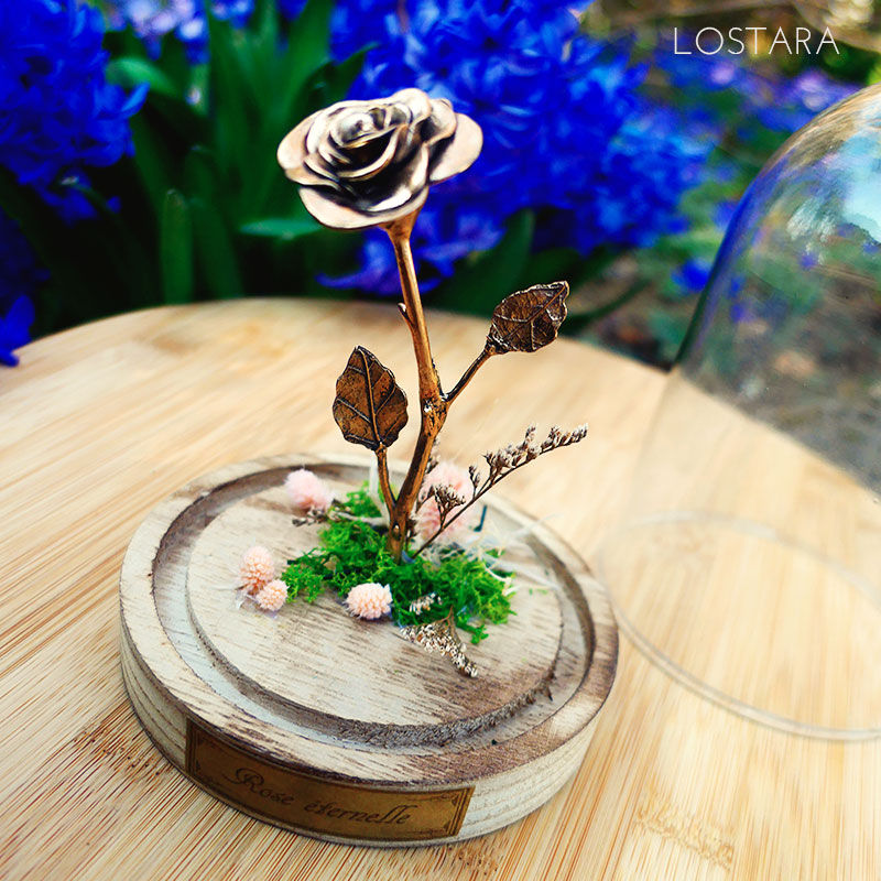 Miniature : Sculpture en Bronze "Rose Eternelle"