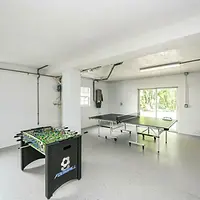 ping pong and foosball table