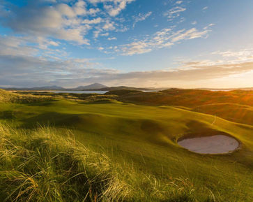 Beautiful sharp sunset covering Narin & Portnoo links Co Donegal Ireland