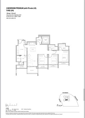 Promenade Peak 3 bedroom Premium with Private Lift CP2 layout