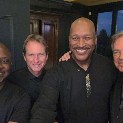 An small group shot of 4 pieces of the Montage Band including Odell Stroud & Tom Sandquist.
