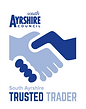 South Ayrshire Council Trusted Trader logo featuring a blue handshake icon
