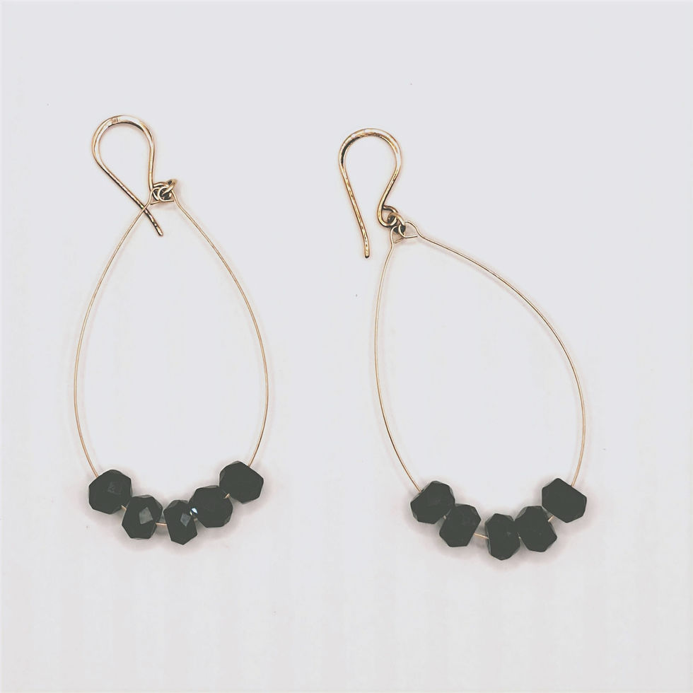 Thumbnail: Faceted Tourmaline & Rose gold filled wire earrings 