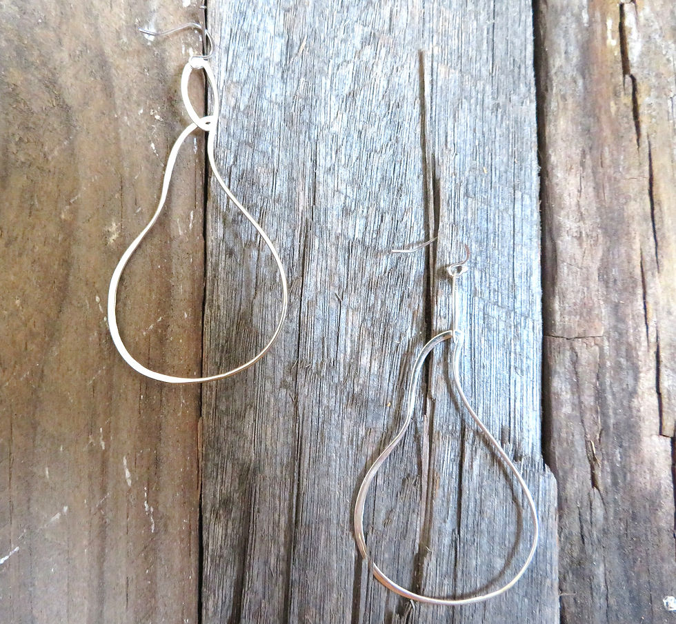Thumbnail: Abstract shape Sterling silver earrings