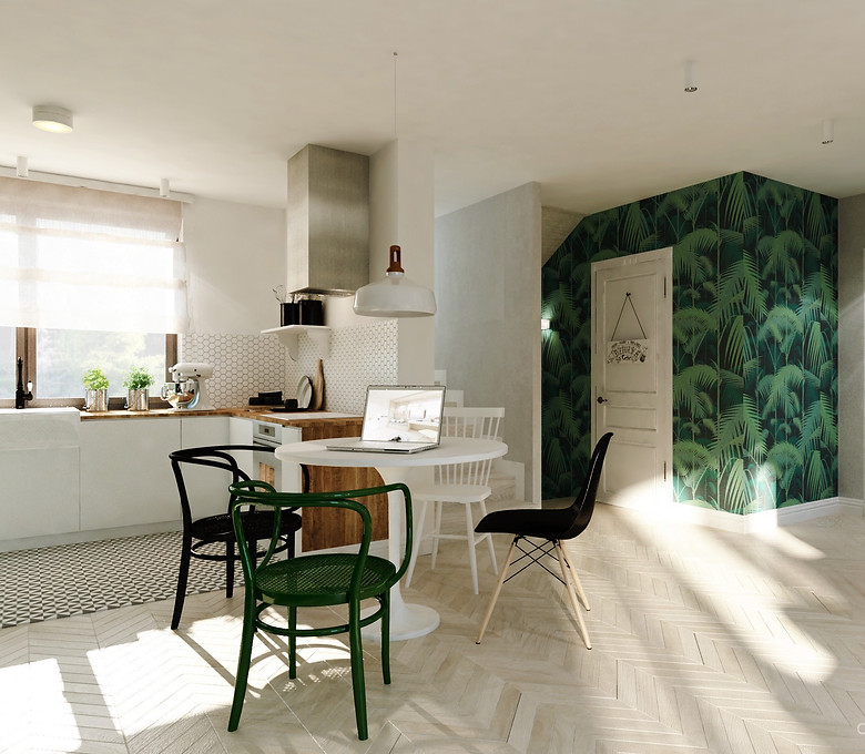 projekt kuchni w stylu vintage