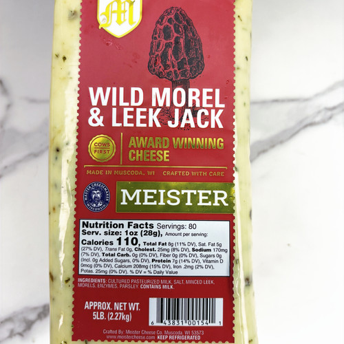 マッシュルーム リンクル Morel Mushroom & Leek Monterey Jack - Maple Leaf Cheese | Cheesers