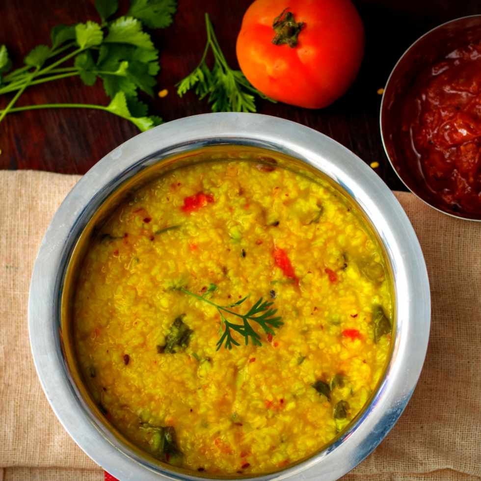 sambar rice with vegetables