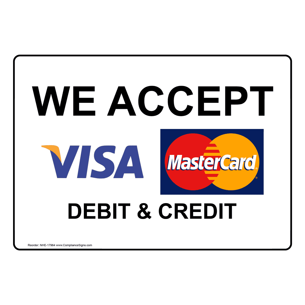 We accept Visa and Mastercard.gif