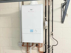 New Ideal system boiler installed in a customers garage after the previous boiler was condemned.