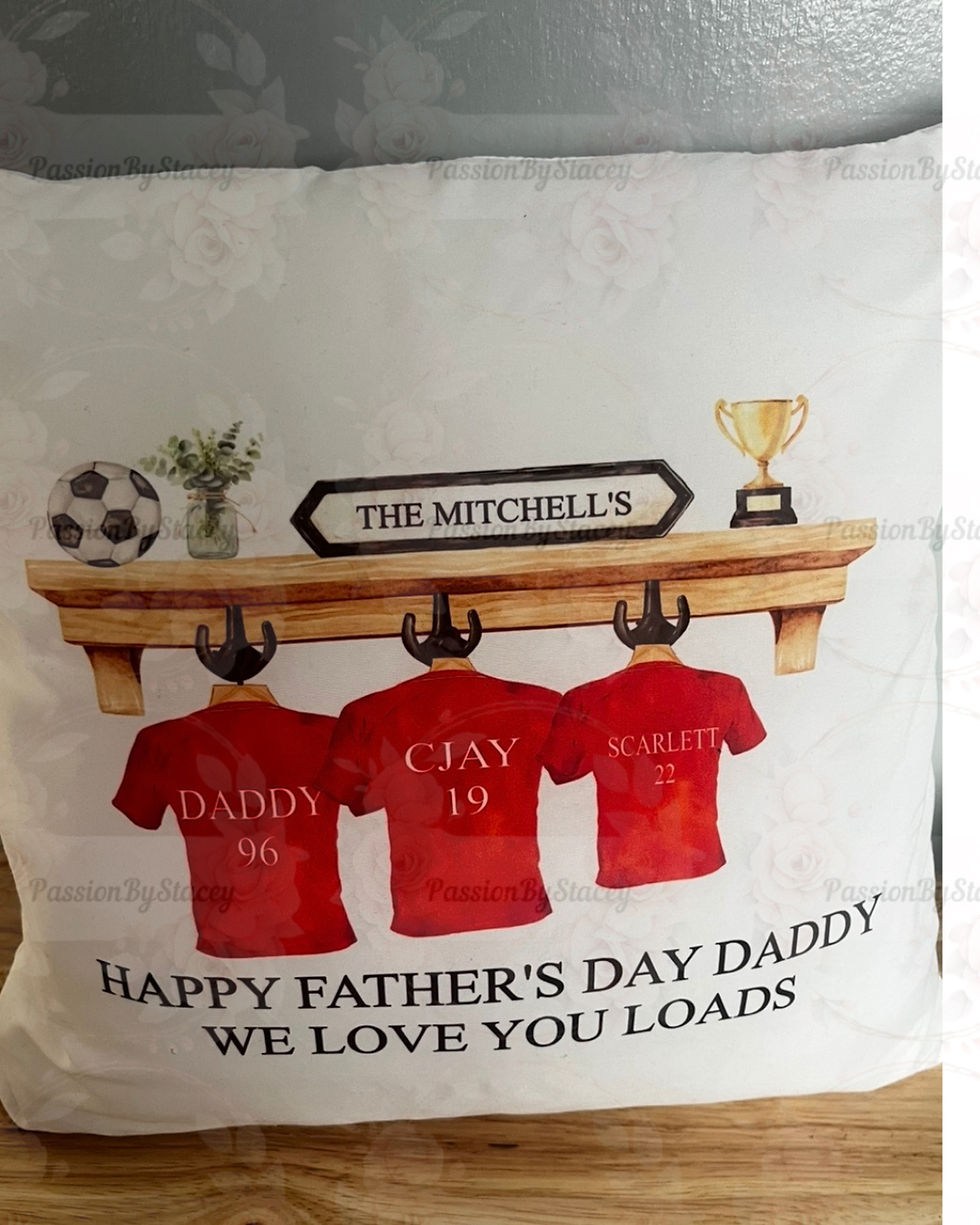 Father's day football cushion