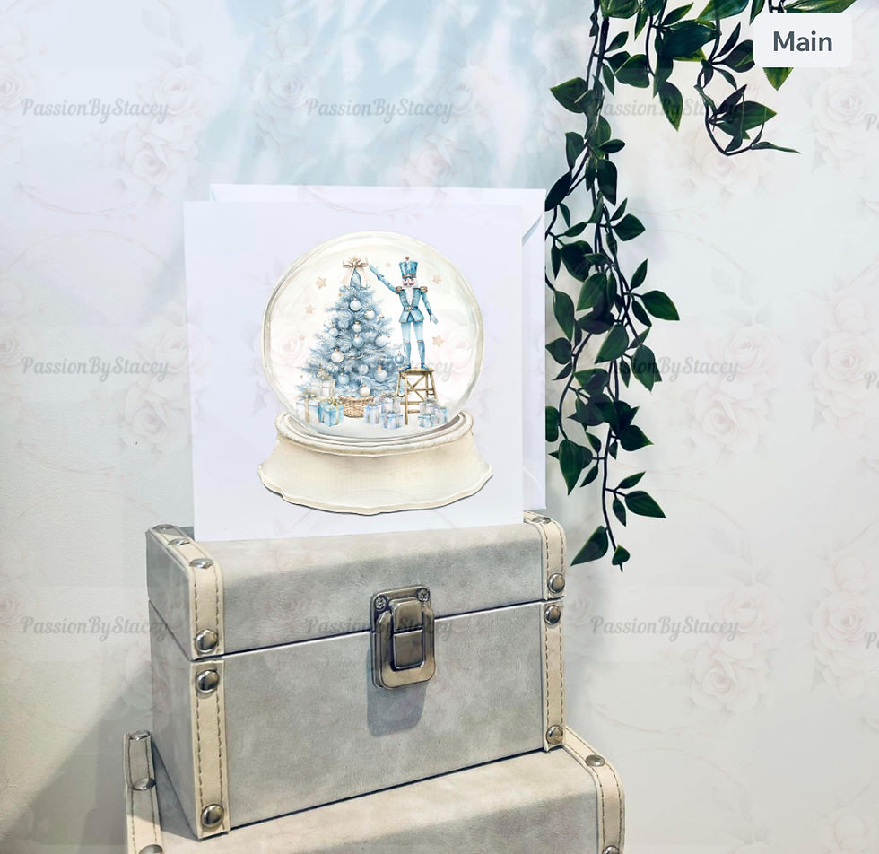 Thumbnail: Blue nutcracker snowglobe card