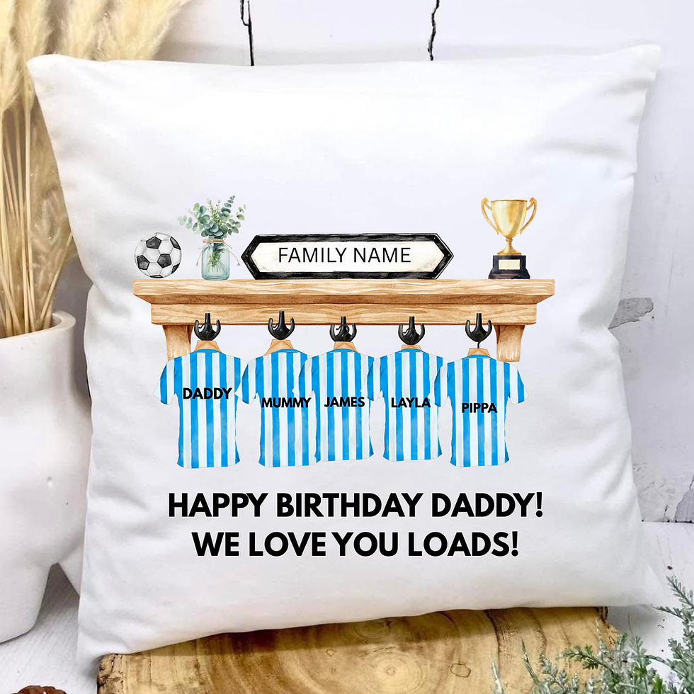 Happy birthday football cushion