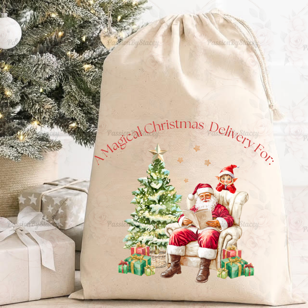 Santa and elf jumbo sack