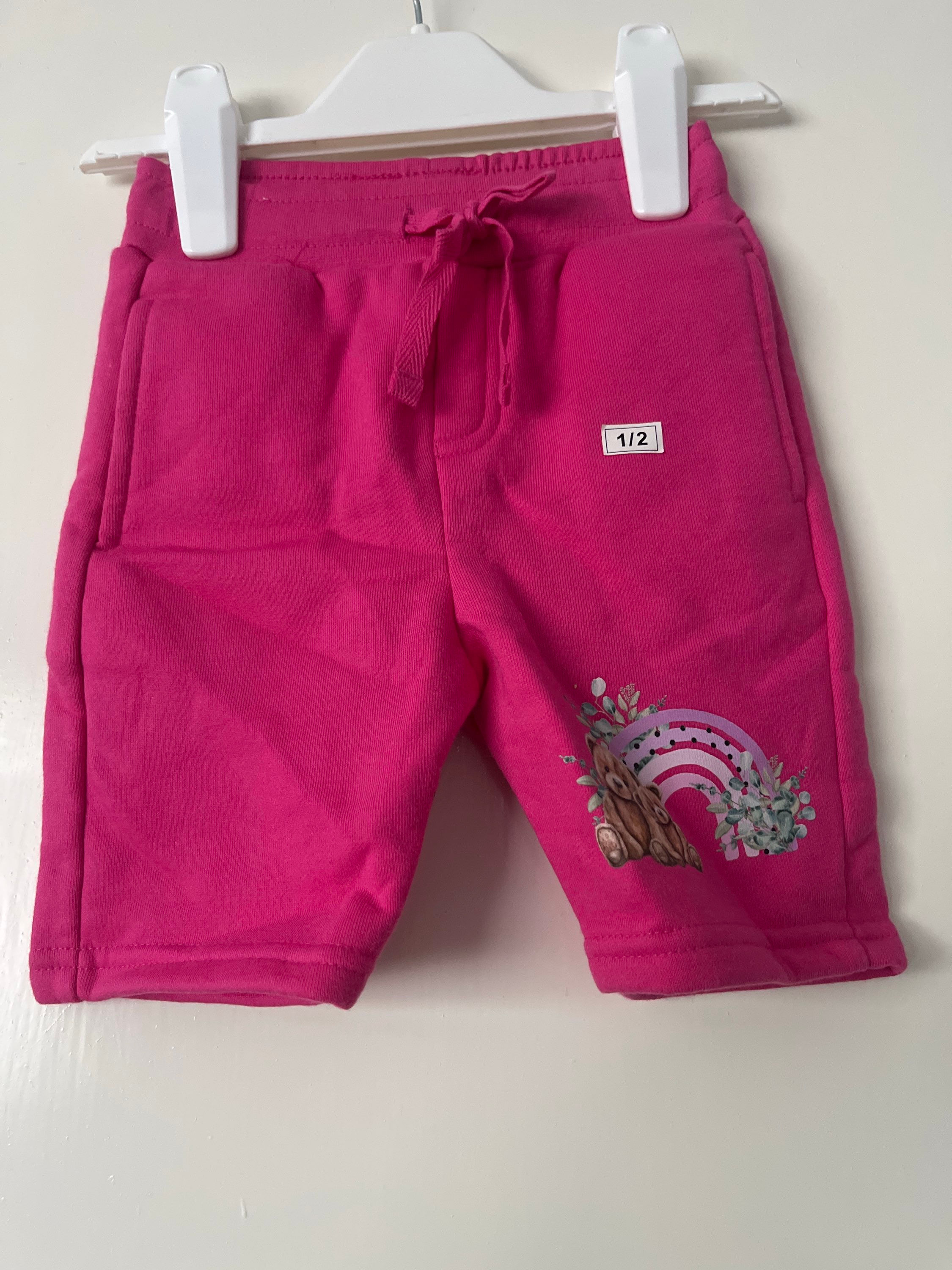 Pink fleece teddy shorts
