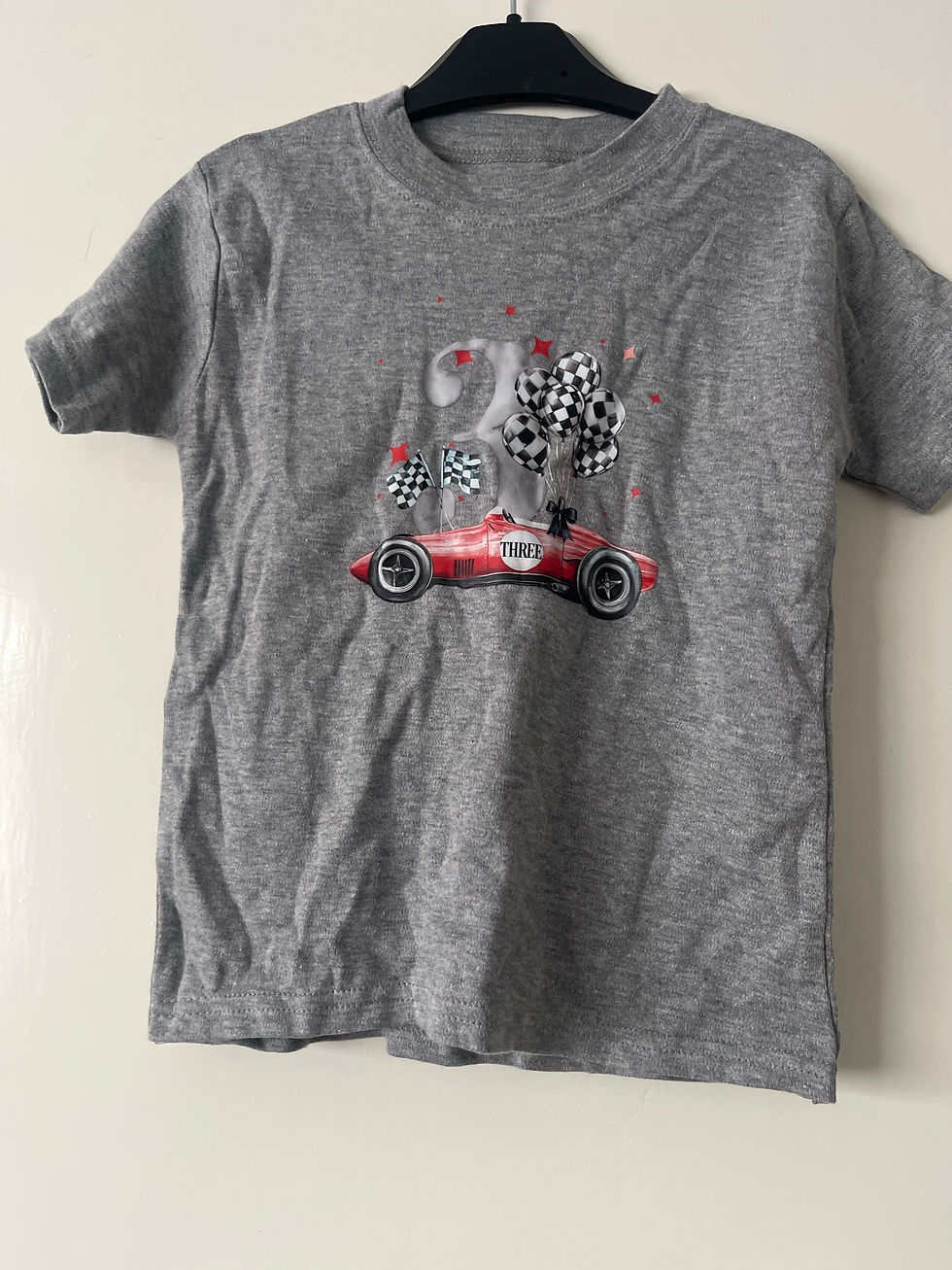 Marl grey 3 birthday t-shirt