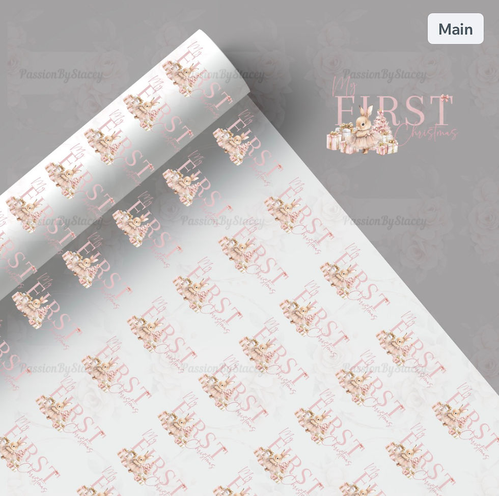 Thumbnail: My first Christmas bunny wrapping paper