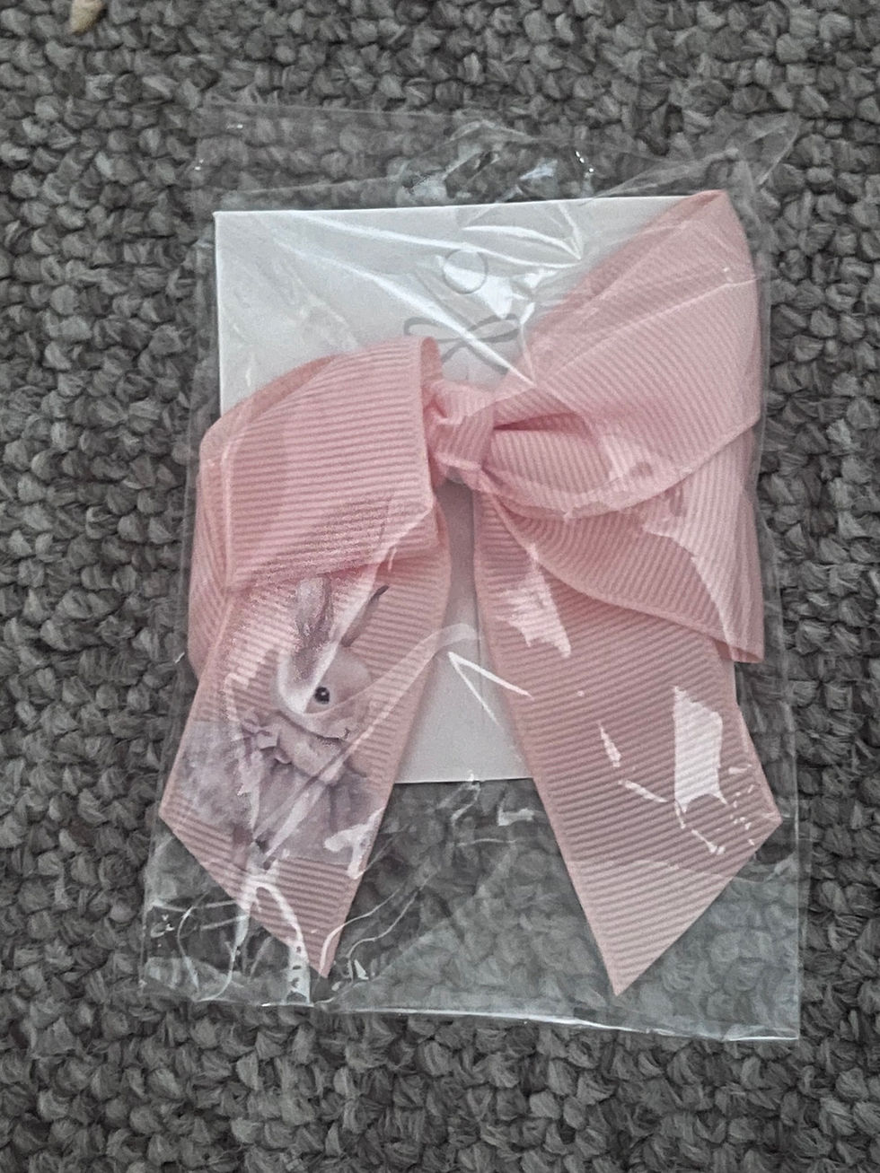 Pink bunny hair bow