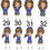 Thumbnail: Blue uniform school hair bows 