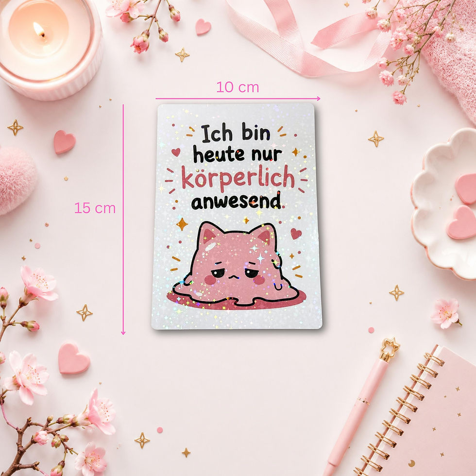 Postkarte „Ich bin heute nur körperlich anwesend“ 10x15 cm