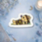 Glitzer-Sticker „Boro liegend“ – süße Rollenspiel - Katze mit Schmetterling