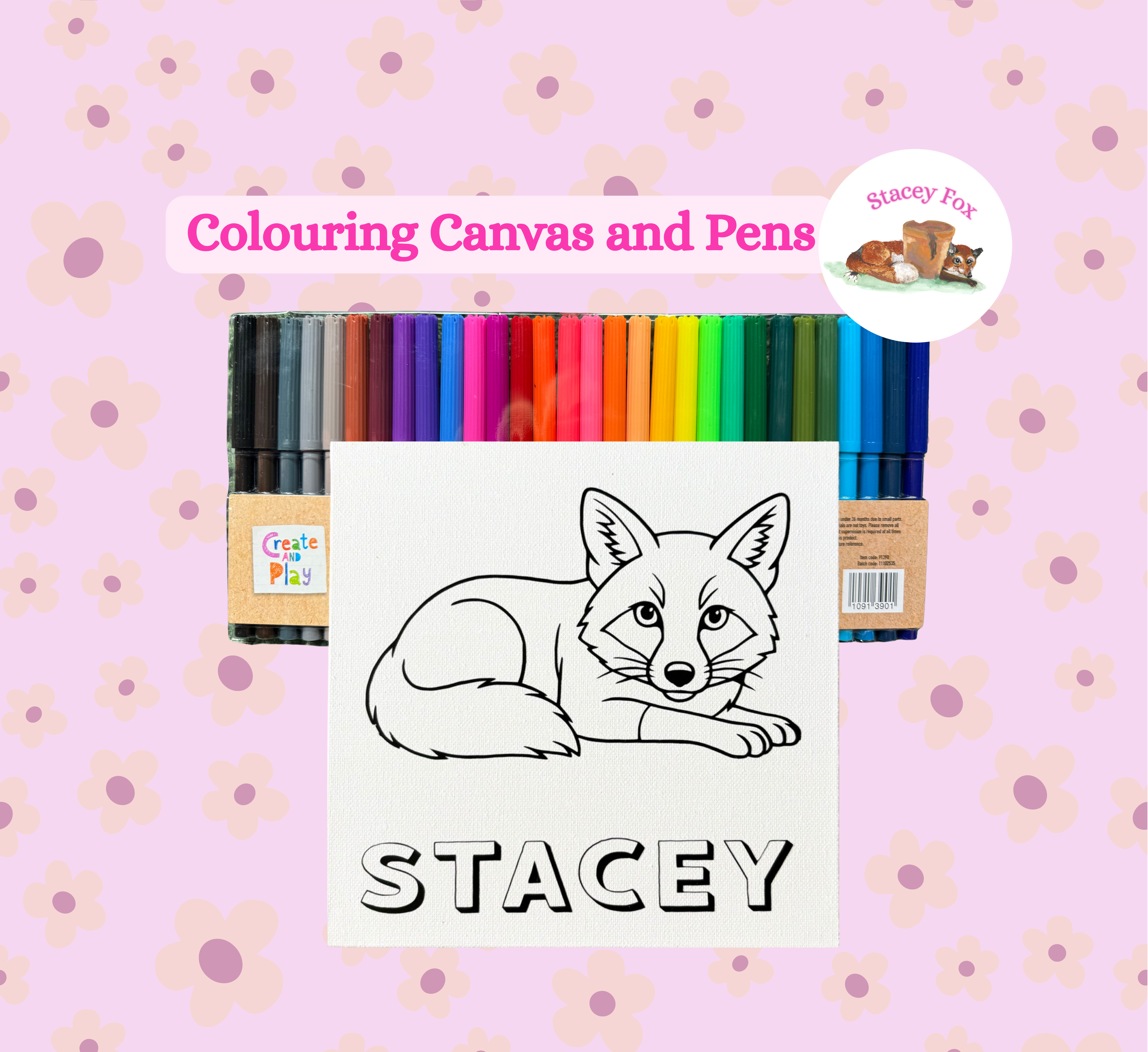 Stacey Fox Canvas and Pens