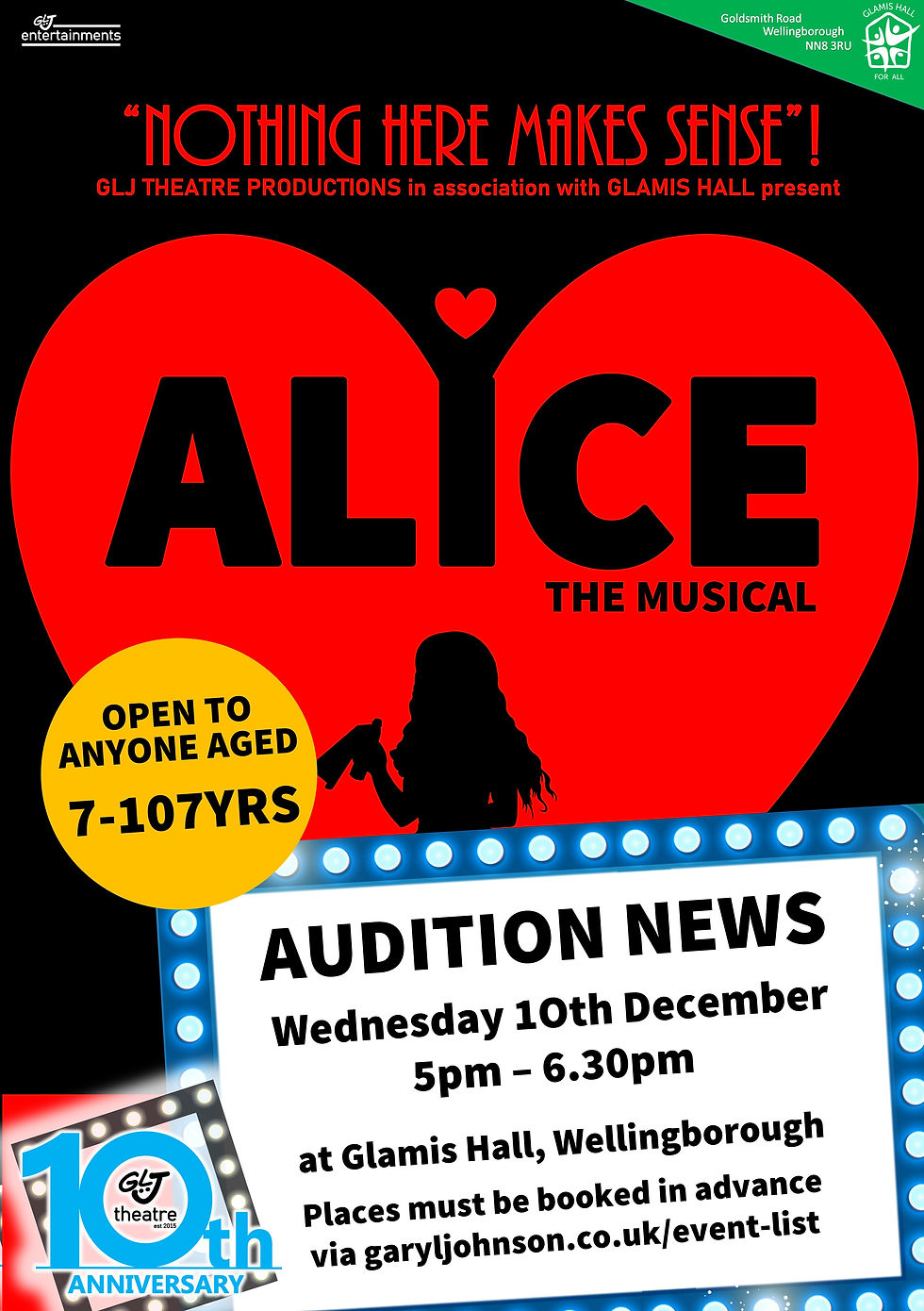 Alice the musical: Auditions
