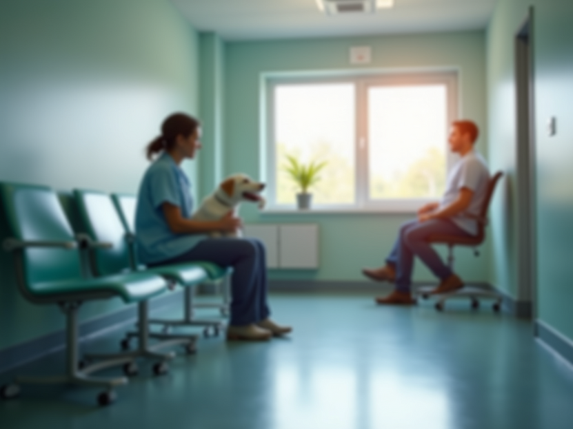 veterinary clinic waiting room pets owner.png