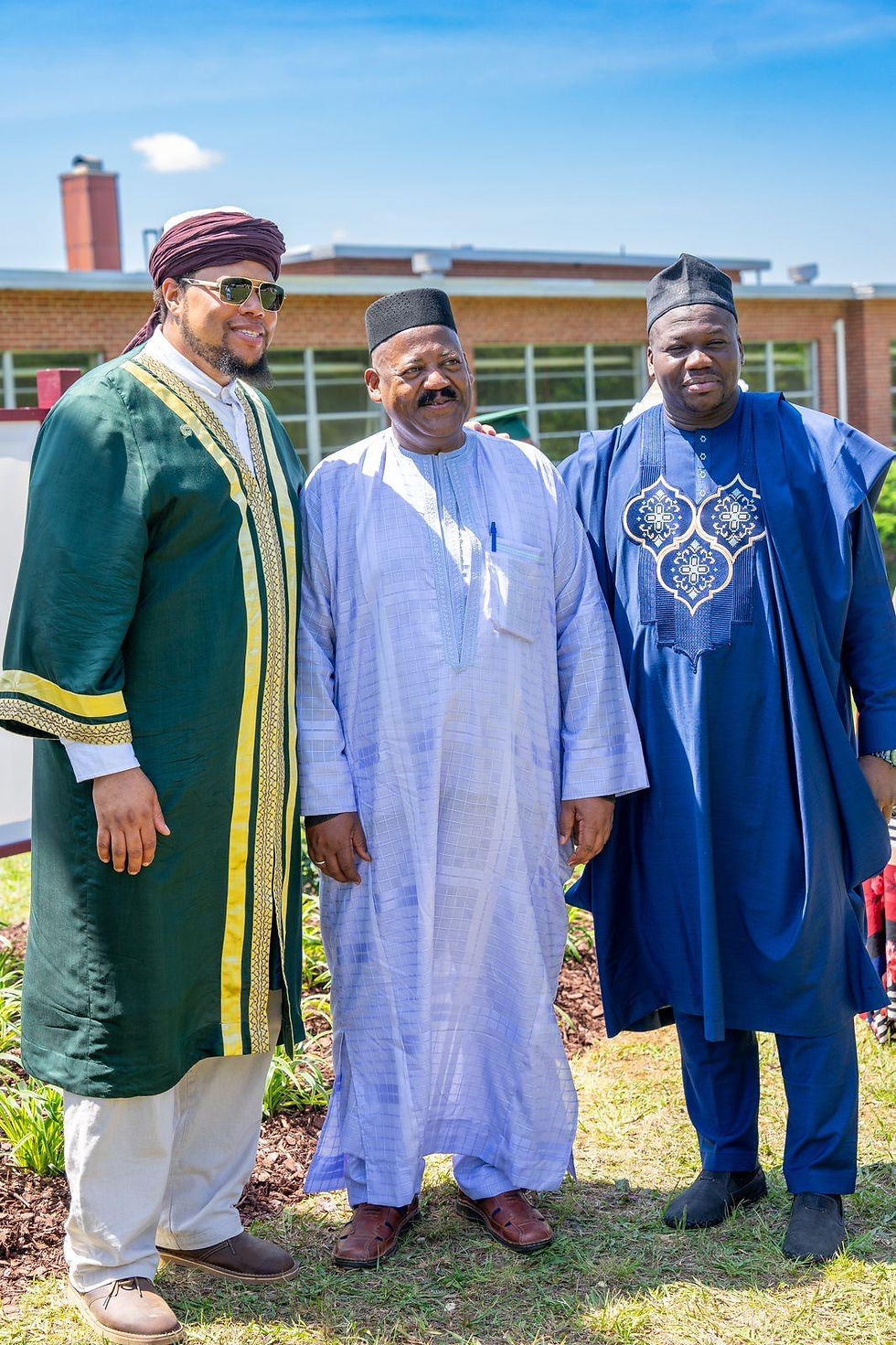 (L-R) Alim Mahmud AbdusSabur, Al Azhari, IQOU Theological College ; Dr. Abdel Kader Haidara, Mamma Haidara Commemorative Library; and Bassala Haidara representing Cheik Alpha Daha Kunta.