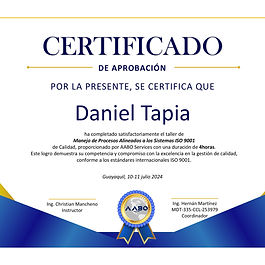 Manejo de Procesos Alineados a los Sistemas ISO 9001 
