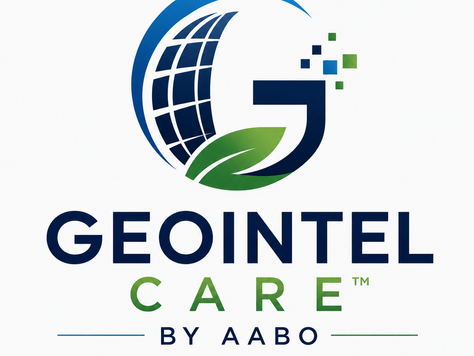 Logo corporativo GEOINTEL CARE™ by AABO Services, servicio de consultoría estratégica, transformación digital, SIG, inteligencia artificial y gemelos digitales.