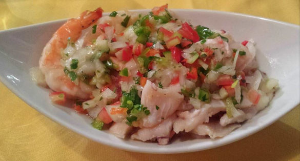 Arubian Ceviche, Grilled Crab and Corn Quesadilla, and Grouper