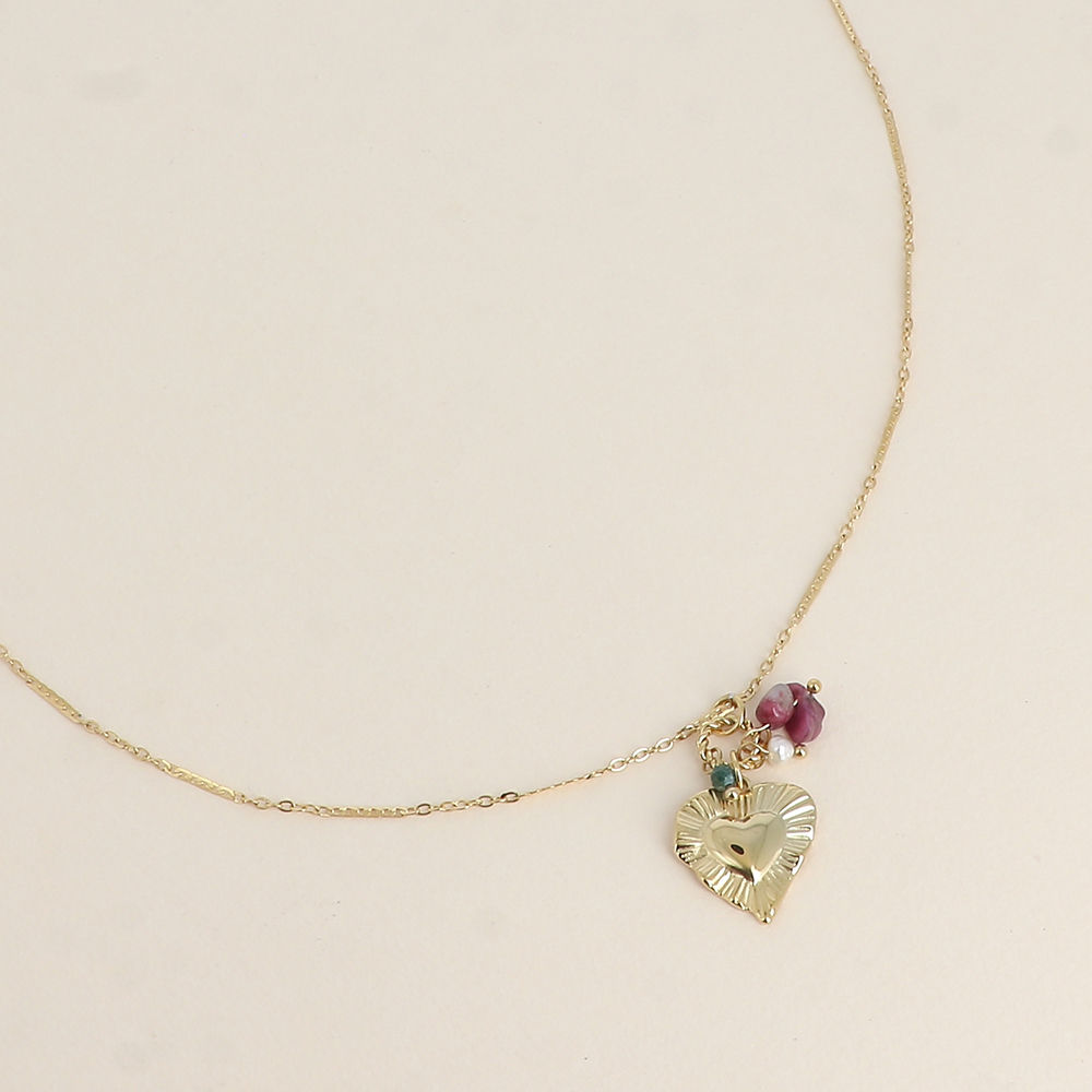 Collana cuore e pietre naturali