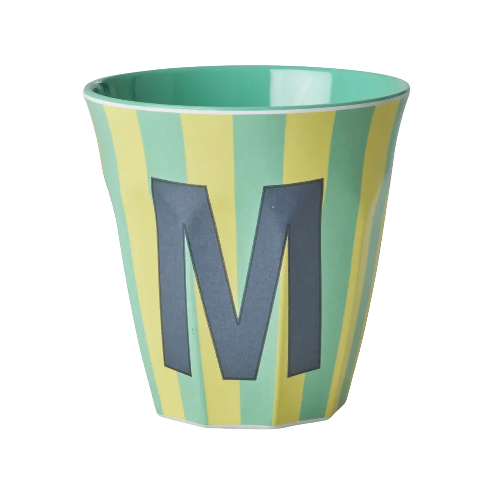 Bicchiere melamina M verde righe
