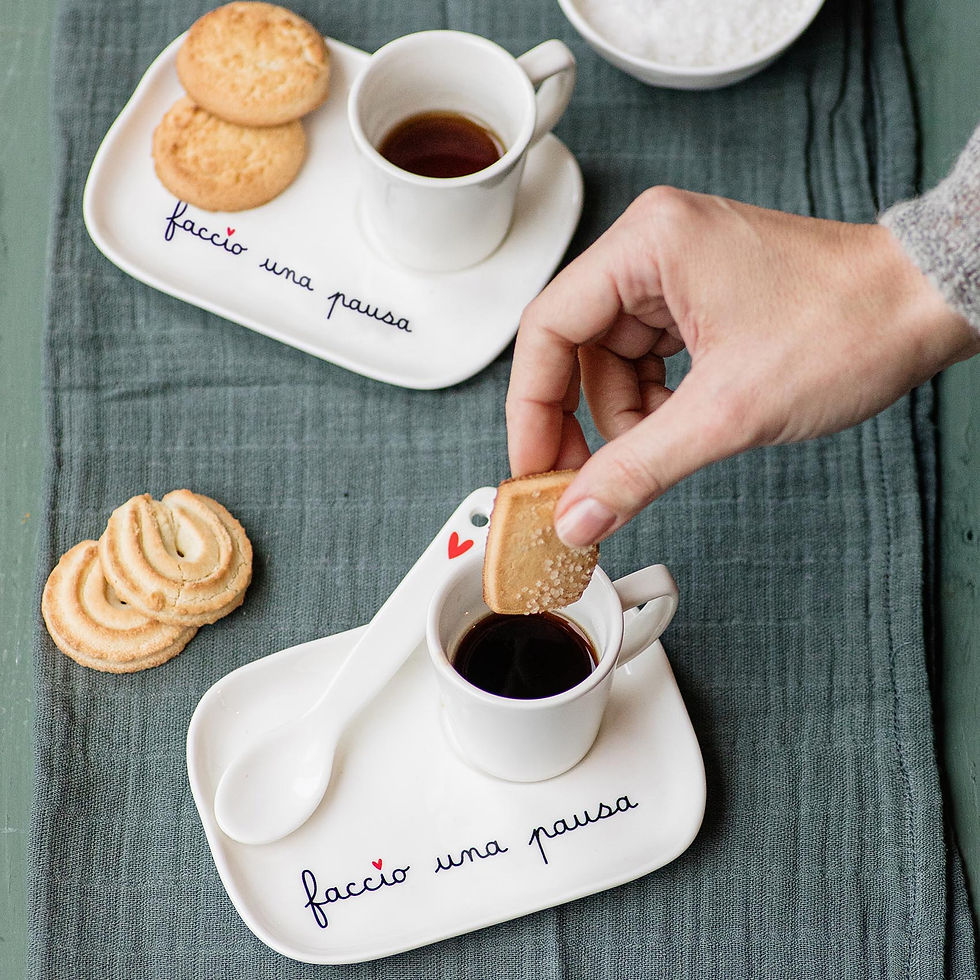 Miniatura: Piattino per tazzina espresso "Faccio una pausa"