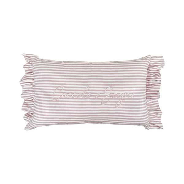 Cuscino "Coccole e sogni" riga rosa