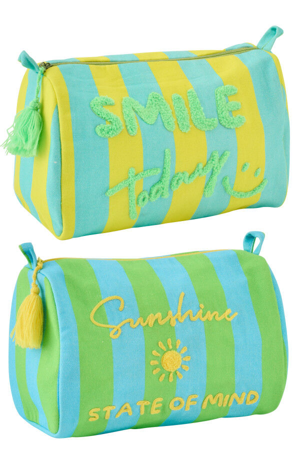 Miniatura: Pochette righe turchese/verde