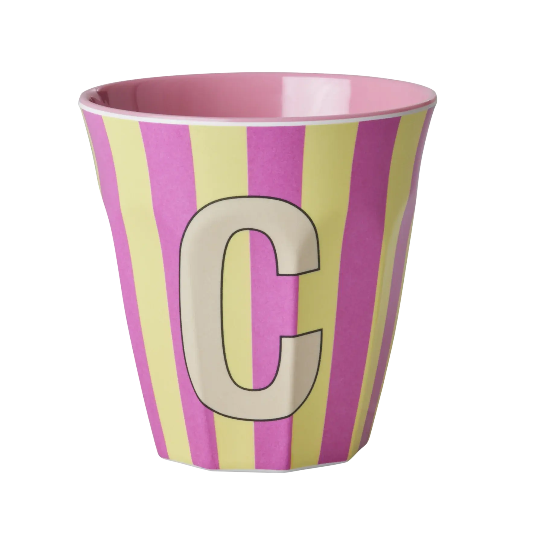 Bicchiere melamina C rosa righe