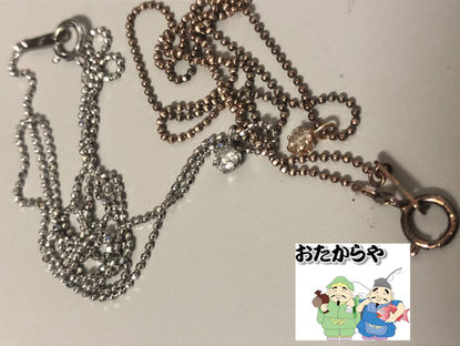 京都市西京区のお客様より金とシルバーのコンビネックレスを買取させて頂きました。