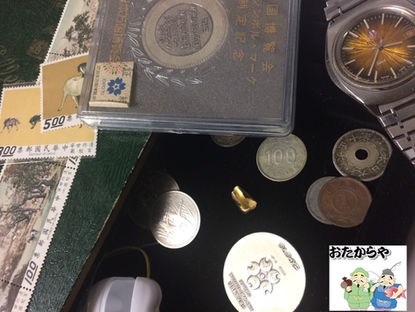 京都府亀岡市のお客様より、金歯、切手、時計、古銭やメダルなど買取させて頂きました。